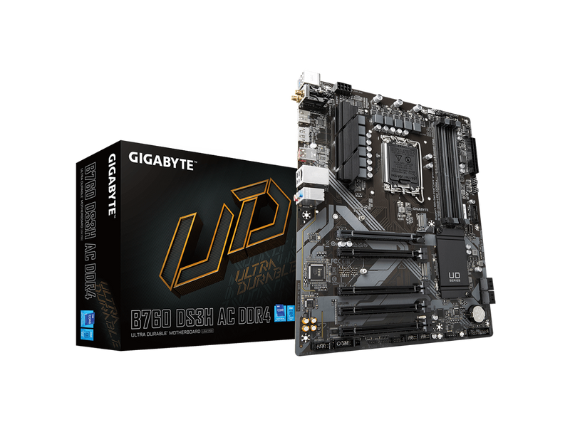 GIGABYTE B760 DS3H AC DDR4 LGA 1700 Intel B760 ATX Motherboard with DDR4, M.2,