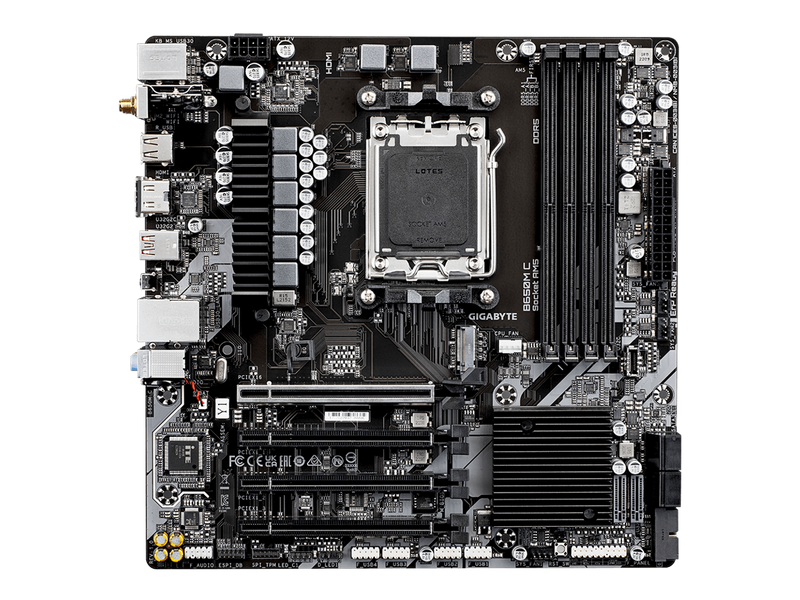 GIGABYTE B650M C AM5 LGA 1718 AMD B650 M-ATX Motherboard, DDR5, PCIe 4.0 M.2,