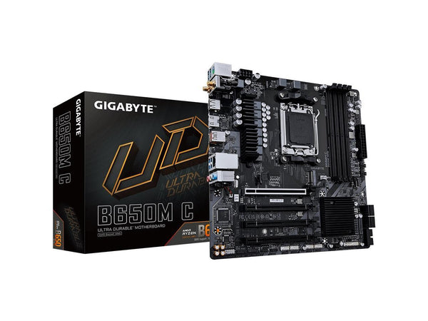 GIGABYTE B650M C AM5 LGA 1718 AMD B650 M-ATX Motherboard, DDR5, PCIe 4.0 M.2,