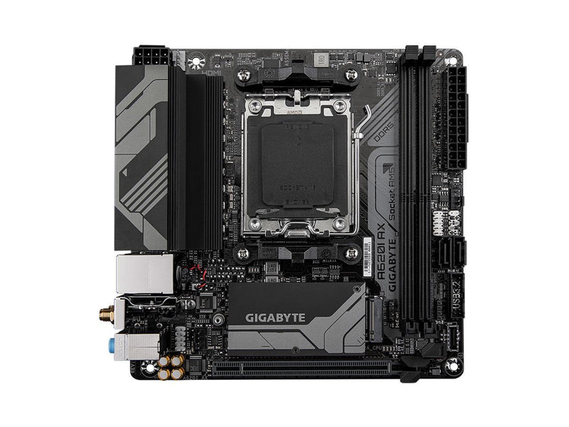 GIGABYTE A620I AX AM5 LGA 1718 AMD A620 Mini-ITX Motherboard, DDR5, Single M.2,