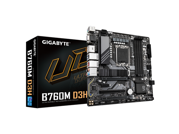 GIGABYTE B760M D3H LGA 1700 Intel B760 M-ATX Motherboard with DDR5, Dual M.2,