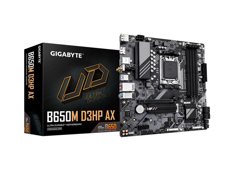 GIGABYTE B650M D3HP AX AM5 LGA 1718 AMD B650 M-ATX DDR5, 2x PCIe 4.0 M.2, PCIe