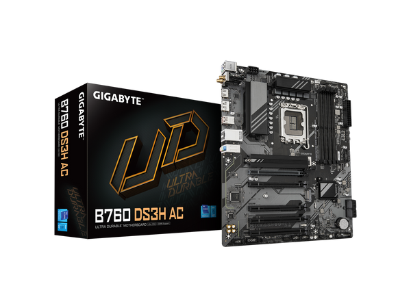 GIGABYTE B760 DS3H AC LGA 1700 Intel B760 ATX Motherboard with DDR5,  M.2, PCIe