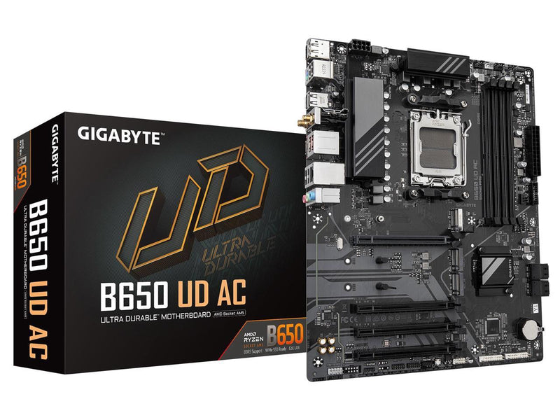 GIGABYTE B650 UD AC (rev. 1.0) AM5 LGA 1718 AMD B650 ATX Motherboard with 5-Year