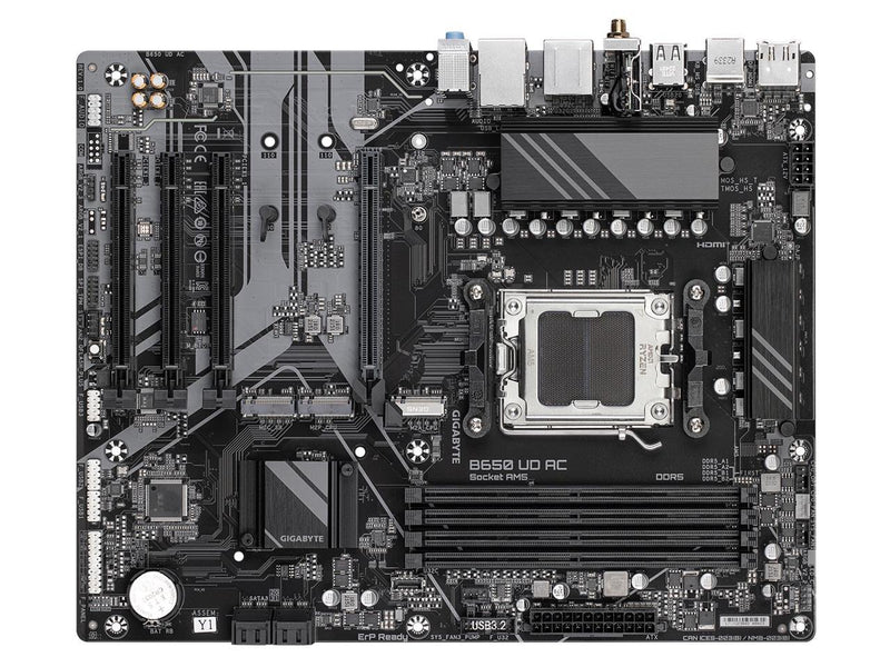 GIGABYTE B650 UD AC (rev. 1.0) AM5 LGA 1718 AMD B650 ATX Motherboard with 5-Year