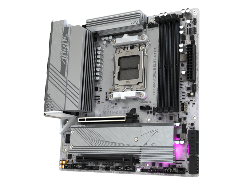GIGABYTE B650M AORUS ELITE AX ICE AM5 LGA 1718 AMD B650 M-ATX Motherboard, DDR5,