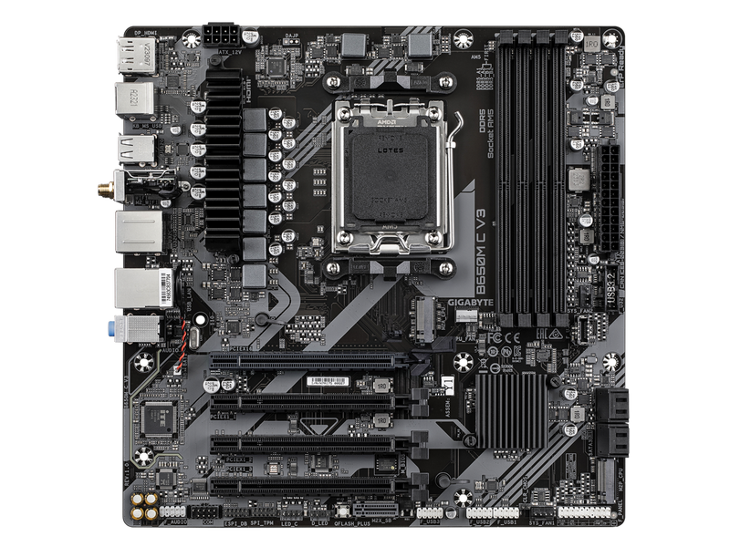 GIGABYTE B650M C V3 (rev. 1.0) AM5 LGA 1718 AMD B650 M-ATX Motherboard, DDR5,