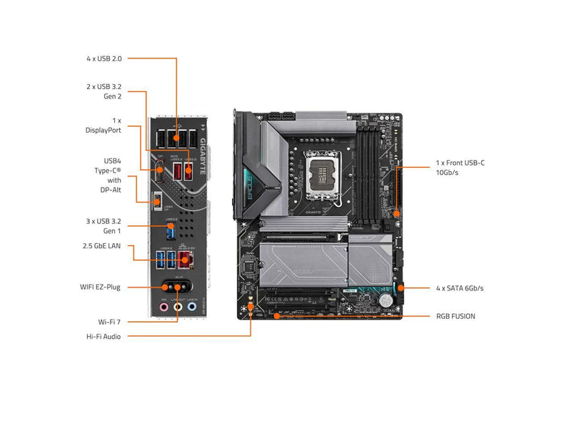 GIGABYTE Z890 EAGLE WIFI7 Ultra Core (Series 2) LGA 1851, ATX, DDR5, 4x M.2,