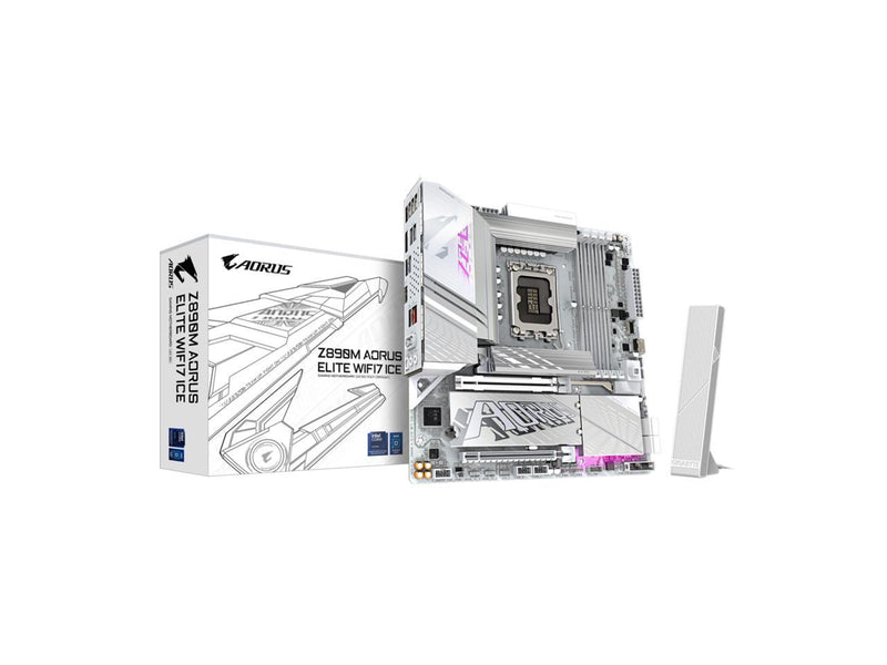 GIGABYTE Z890M AORUS ELITE WIFI7 ICE Ultra Core (Series 2) LGA 1851, ATX, DDR5,