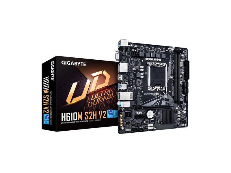 GIGABYTE H610M S2H V2 Motherboard, Supports 14th/13th/12th Gen Intel Core