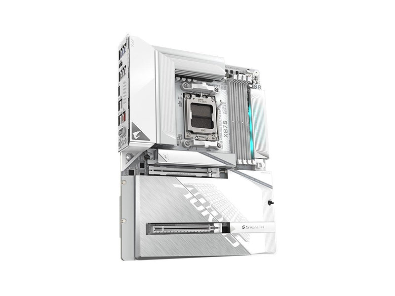 GIGABYTE X870 AORUS STEALTH ICE AMD AM5 Motherboard, ATX, DDR5, 4x M.2, PCIe