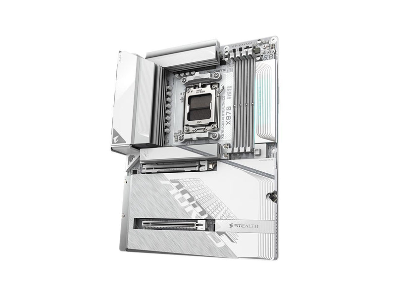 GIGABYTE X870 AORUS STEALTH ICE AMD AM5 Motherboard, ATX, DDR5, 4x M.2, PCIe
