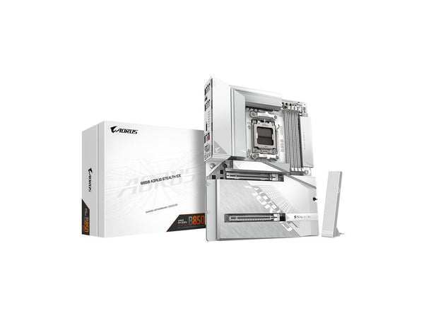 GIGABYTE B850 AORUS STEALTH ICE AMD AM5 Motherboard, ATX, DDR5, 4x M.2, PCIe