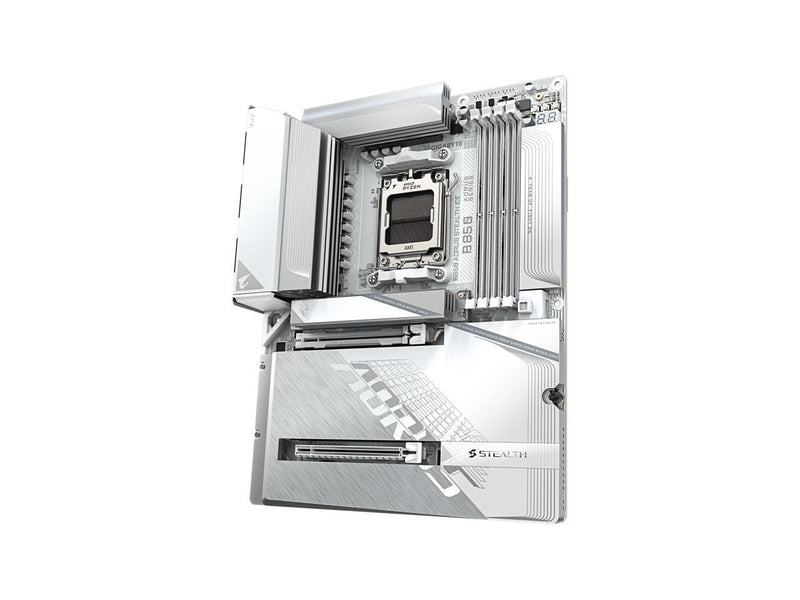 GIGABYTE B850 AORUS STEALTH ICE AMD AM5 Motherboard, ATX, DDR5, 4x M.2, PCIe