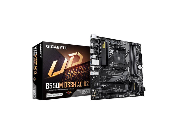 GIGABYTE B550M DS3H AC R2 Supports AMD AM4 Ryzen 5000 G-Series, AMD Ryzen 5000
