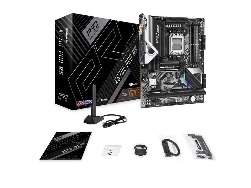 ASRock X670E PRO RS AM5 ATX Mainboard. 4xDDR5 slots, PCIE 5.0X16, AMD Cross