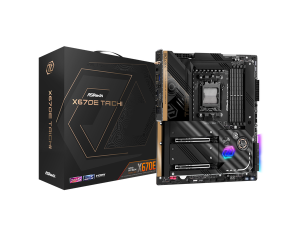 ASRock X670E Taichi AM5 EATX Motherboard. 4xDDR5 slots, 2 x PCIe 5.0 x16 Slots ,