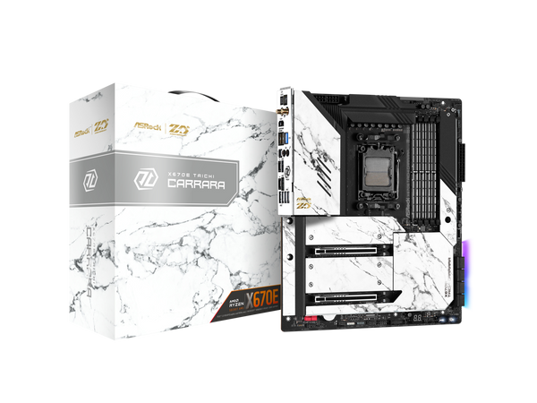 ASRock X670E Taichi Carrara AM5 EATX Mainboard. 4xDDR5 slots, 2 x PCIe 5.0 x16