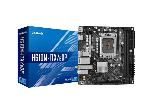 ASRock H610M-ITX/eDP LGA 1700 Intel H610 SATA3 6Gb/s DDR4  Mini-ITX Motherboard