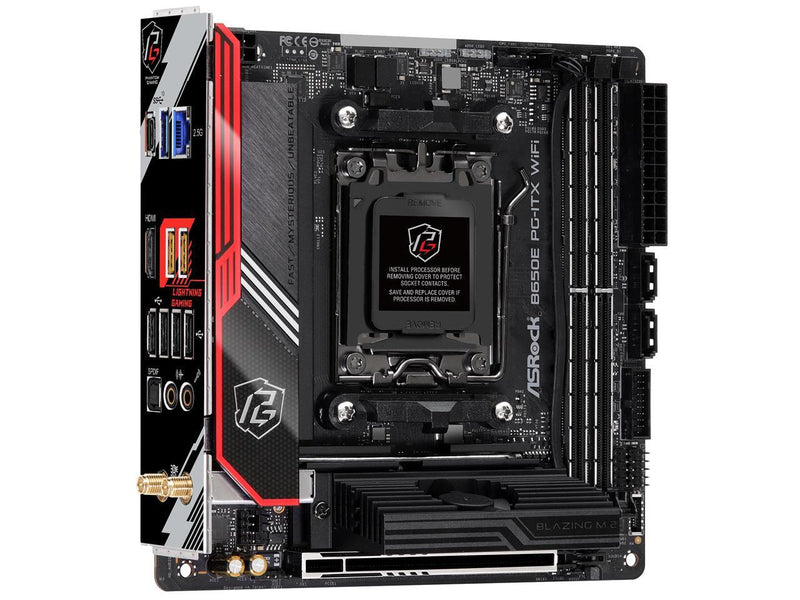 ASRock B650E PG-ITX WIFI AM5 Mini-ITX Motherboard, 2 slots DDR5, PCIE 5.0 x16,