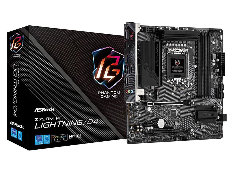 ASRock Z790M PG LIGHTNING/D4 Intel LGA1700 (14th,13th,12th Gen) Micro-ATX