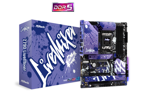 ASRock Z790 LiveMixer Intel LGA1700 (14th,13th,12th Gen) ATX Mainboard, 4 slots