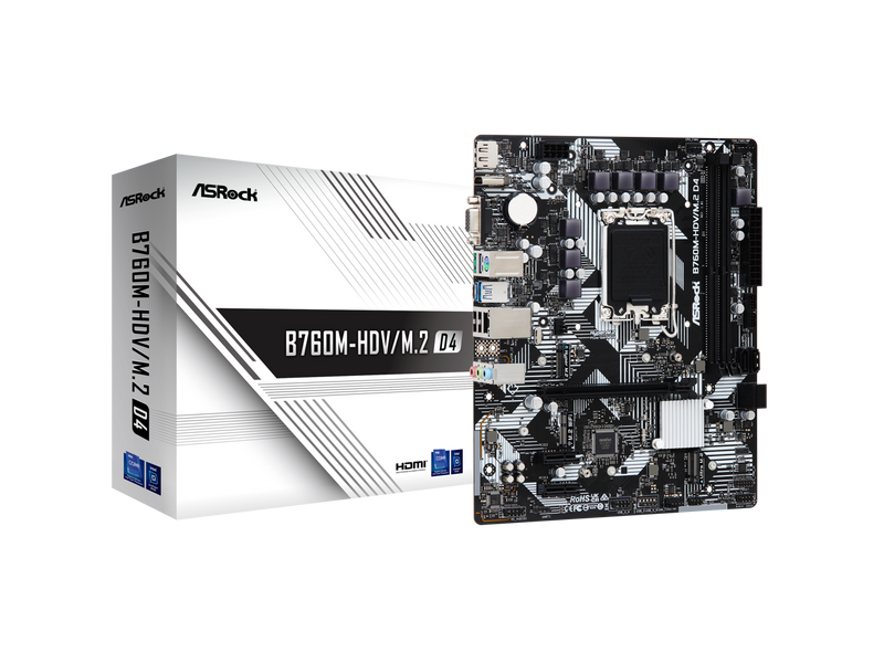 ASRock B760M-HDV/M.2 LGA 1700 DDR4 Micro ATX Motherboard