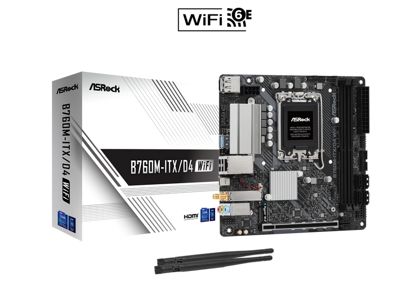 ASRock B760M-ITX WiFi LGA 1700 DDR4 Mini ITX Motherboard