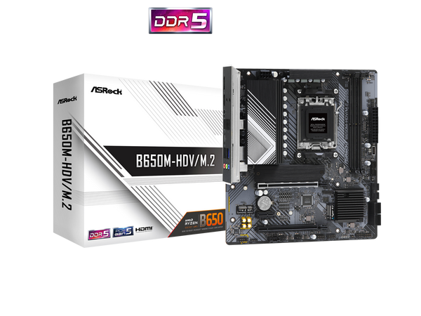 ASRock B650M-HDV/M.2 Socket AM5 Ryzen 7000 Micro ATX Motherboard