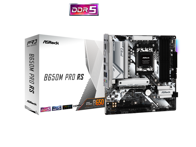 ASRock B650M PRO RS AM5 AMD B650 SATA 6Gb/s Micro ATX Motherboard