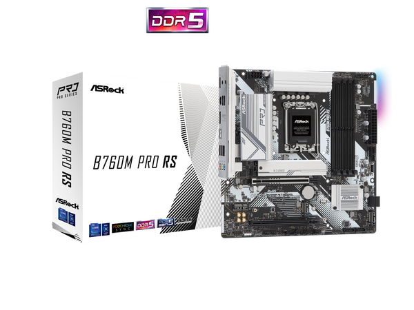 ASRock B760M PRO RS LGA 1700 Intel B760 SATA 6Gb/s Micro ATX Motherboard