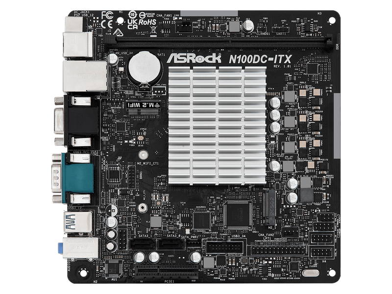 ASRock N100DC-ITX - Intel Quad-Core Processor N100 (Up to 3.4 GHz) DDR4- 2