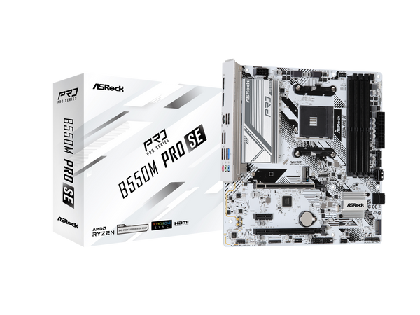 ASRock B550M Pro SE AM4 DDR4 SATA 6Gb/s 1 PCIe 4.0 x16 Micro ATX Motherboard