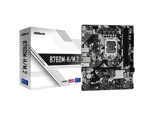 ASRock B760M-H/M.2 LGA 1700 Intel B760 SATA 6Gb/s Micro ATX Motherboard