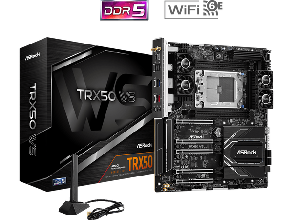 ASRock TRX50 WS sTR5 AMD TRX50 SATA 6Gb/s EATX Form Factor: 12.0-in x 10.9-in,