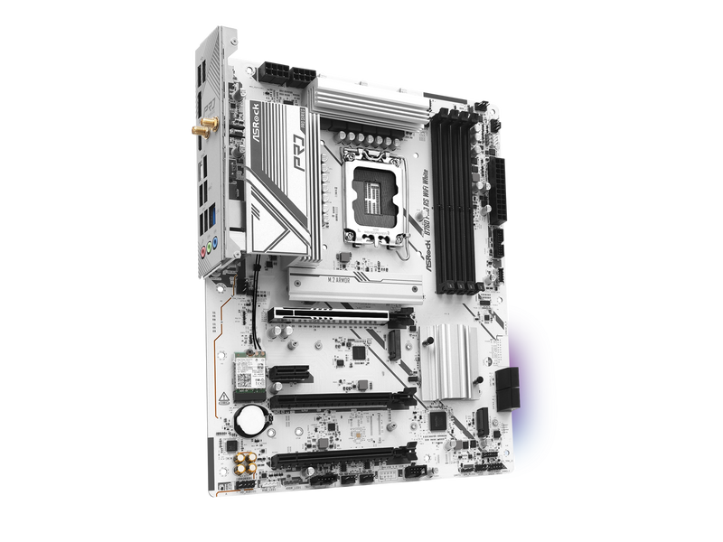 ASRock B760 Pro RS WiFi White LGA 1700 Intel B760 SATA 6Gb/s ATX Motherboard