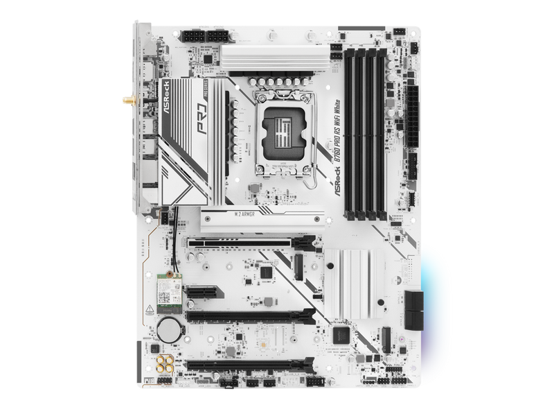 ASRock B760 Pro RS WiFi White LGA 1700 Intel B760 SATA 6Gb/s ATX Motherboard