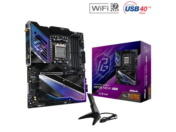 ASRock X870E NOVA WIFI AM5 AMD X870E SATA 6Gb/s ATX Motherboard