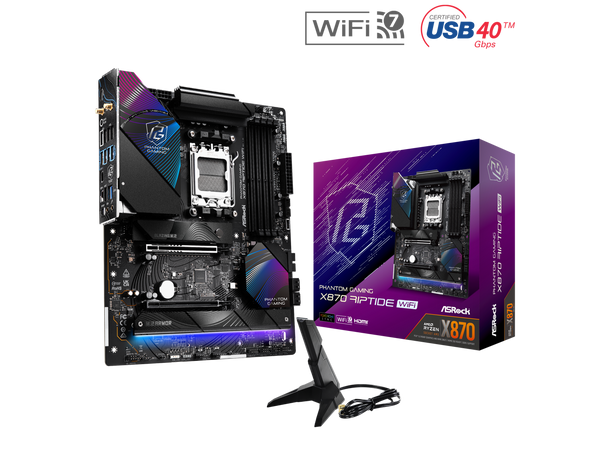 ASRock X870 RIPTIDE WIFI AM5 AMD X870 SATA 6Gb/s ATX Motherboard