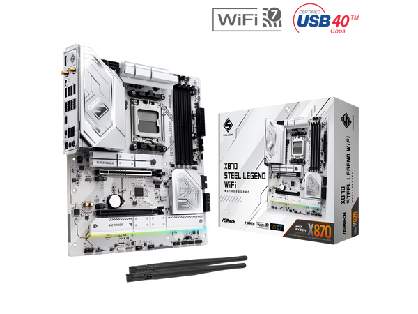 ASRock X870 STEEL LEGEND WIFI AM5 AMD X870 SATA 6Gb/s ATX Motherboard