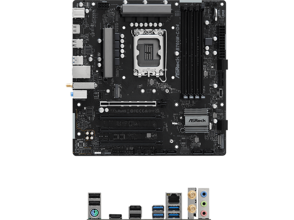 ASRock B760M-C/D4 (BULK) LGA 1700 Intel B760 SATA 6Gb/s Micro ATX Motherboard