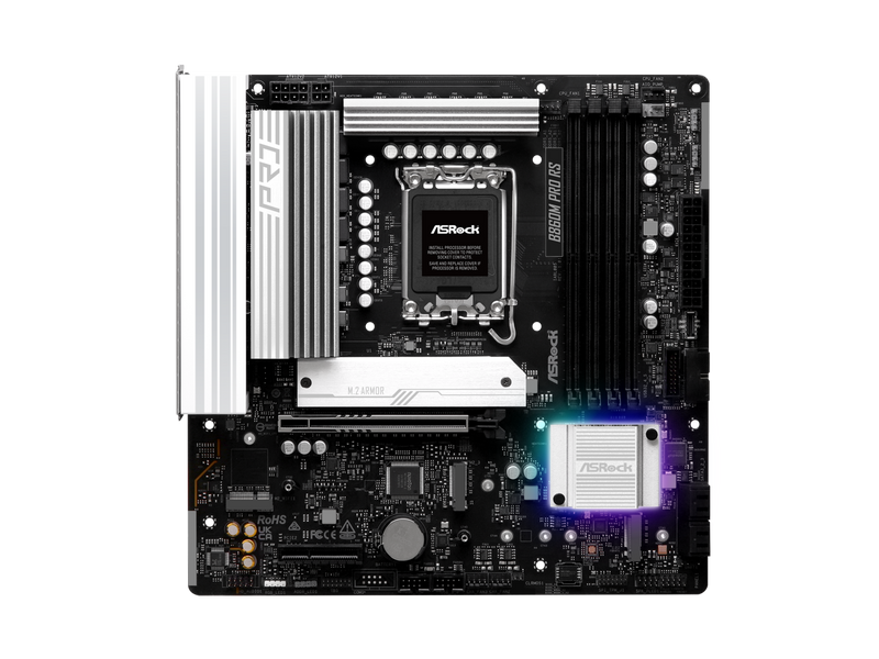 ASRock B860M Pro RS LGA 1851 Intel B860 SATA 6Gb/s Intel Core Ultra  DDR5 Micro