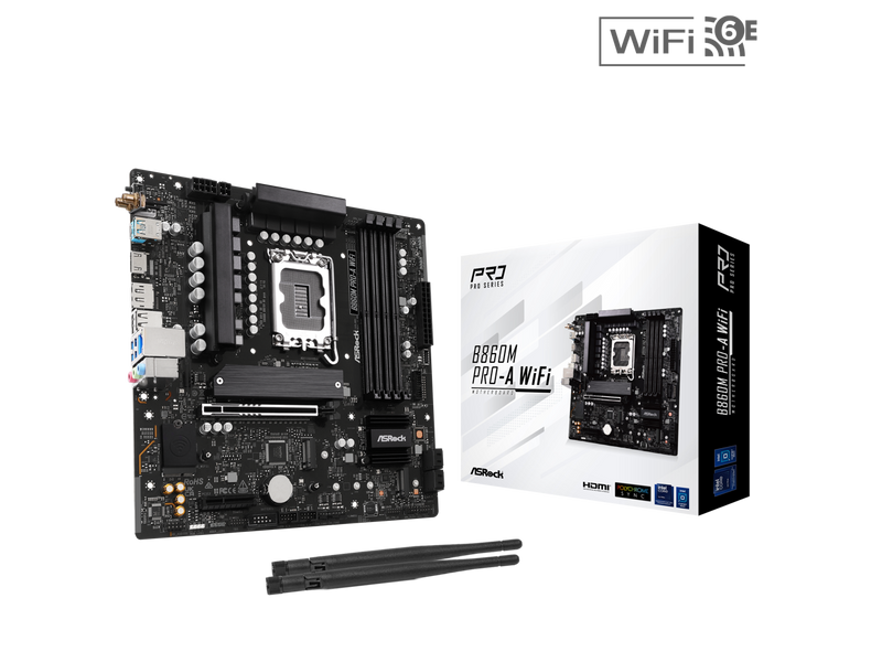 ASRock B860M Pro-A WiFi LGA 1851 Intel B860 SATA 6Gb/s Intel Core Ultra DDR5