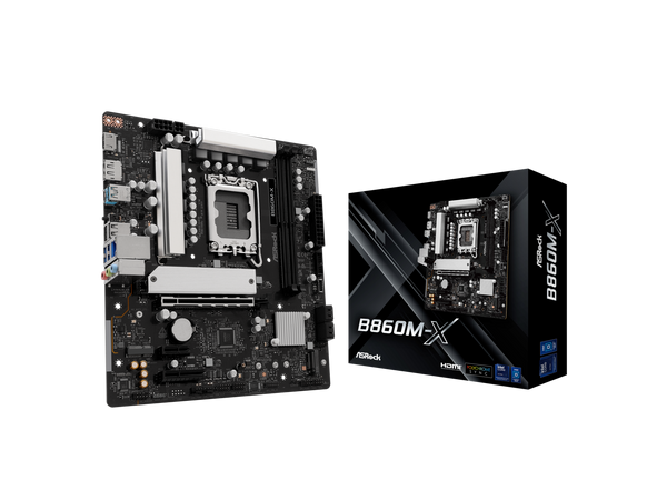ASRock B860M-X LGA 1851 Intel B860 SATA 6Gb/s Intel Core Ultra DDR5 Micro ATX