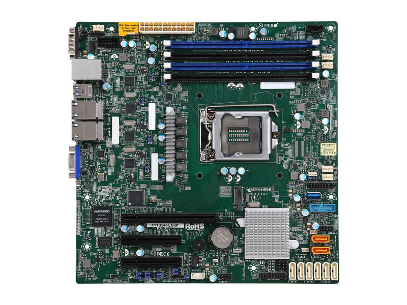 SUPERMICRO MBD-X11SSH-LN4F-O Micro ATX Server Motherboard LGA 1151 Intel C236