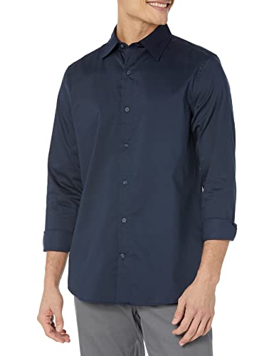 AMAZON ESSENTIALS DRESS SHIRTS, LONG SLEEVE STRETCH, NAVY BLUE, SIZE XL - Brand New