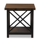 Baxton Studio Herzen 24-inch W x 24-inch D End Table - Brown and Black - Brand New