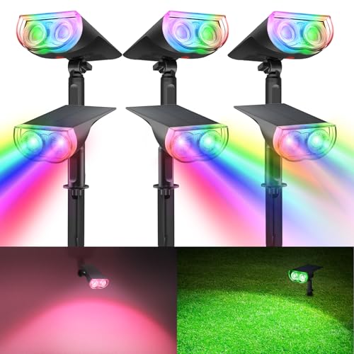 Conscio Solar Color Changing Outdoor Spotlights, 7 Lighting Modes, 6 Pack - Like New