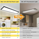 AIKVSXER MC-BP14F-50KDN 2PACK 1x4 LED Flat Panel Light, 5500LM 50W, 120V Black - Like New