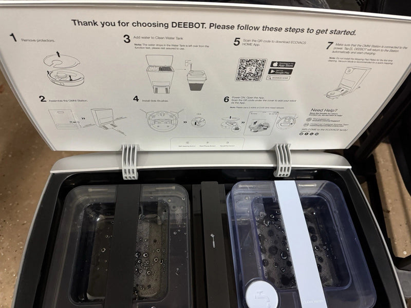 DEEBOT X1 OMNI-BLACK CLEANING ROBOT BLACK 3-IN-1 AUTO VACUUM - - Scratch & Dent